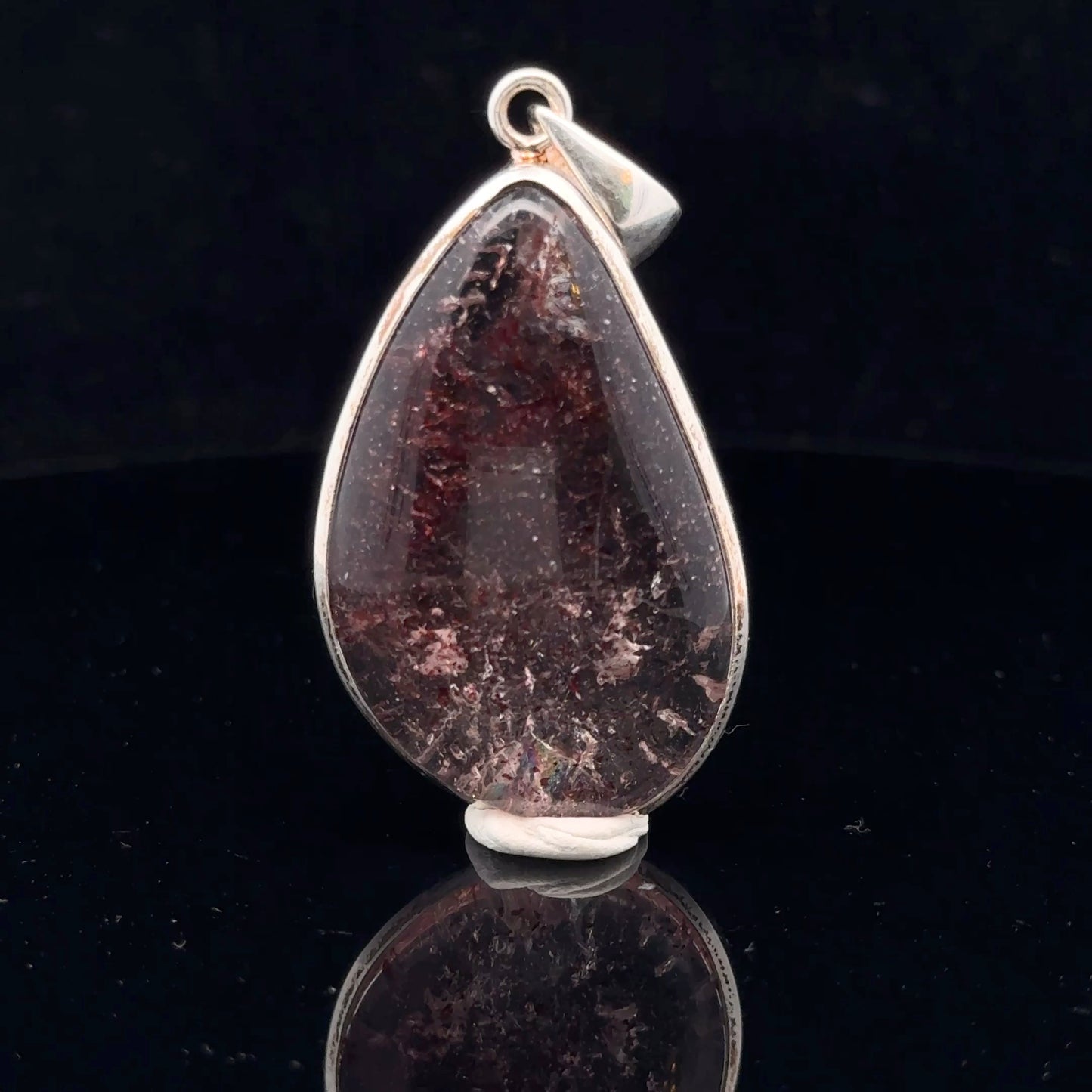 Quartz with Hematite Pendant Silver 925 50 mm