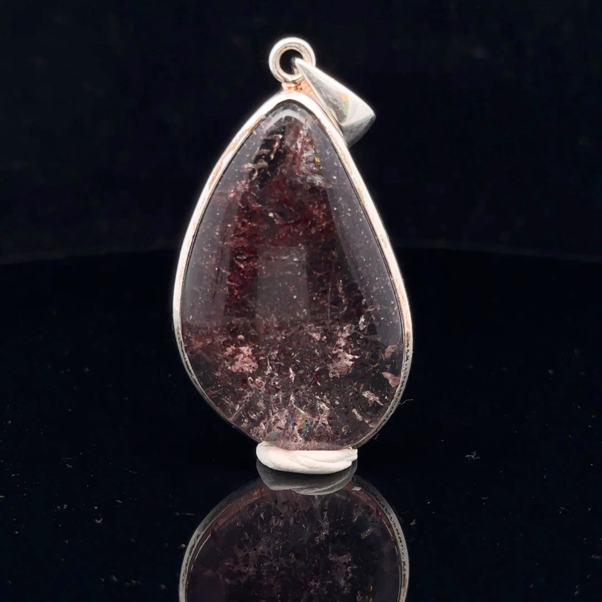 Quartz with Hematite Pendant Silver 925 50 mm