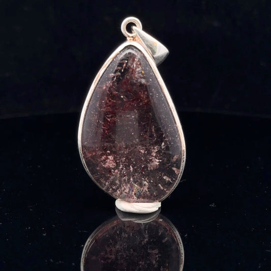 Quartz with Hematite Pendant Silver 925 50 mm