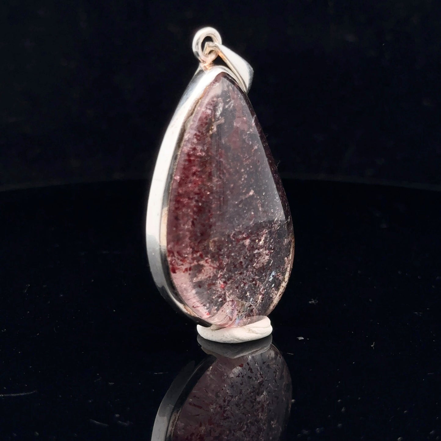 Quartz with Hematite Pendant Silver 925 50 mm