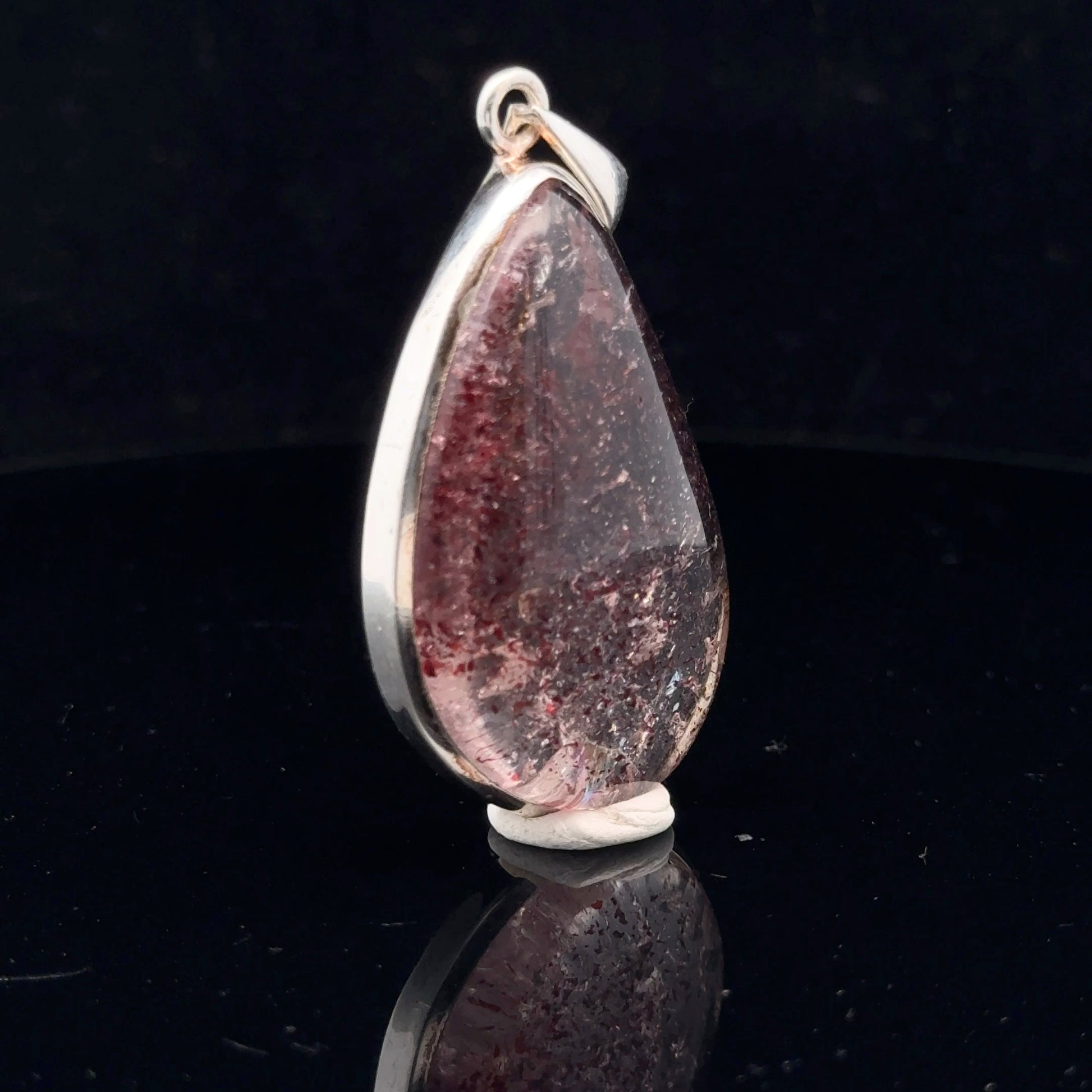 Quartz with Hematite Pendant Silver 925 50 mm