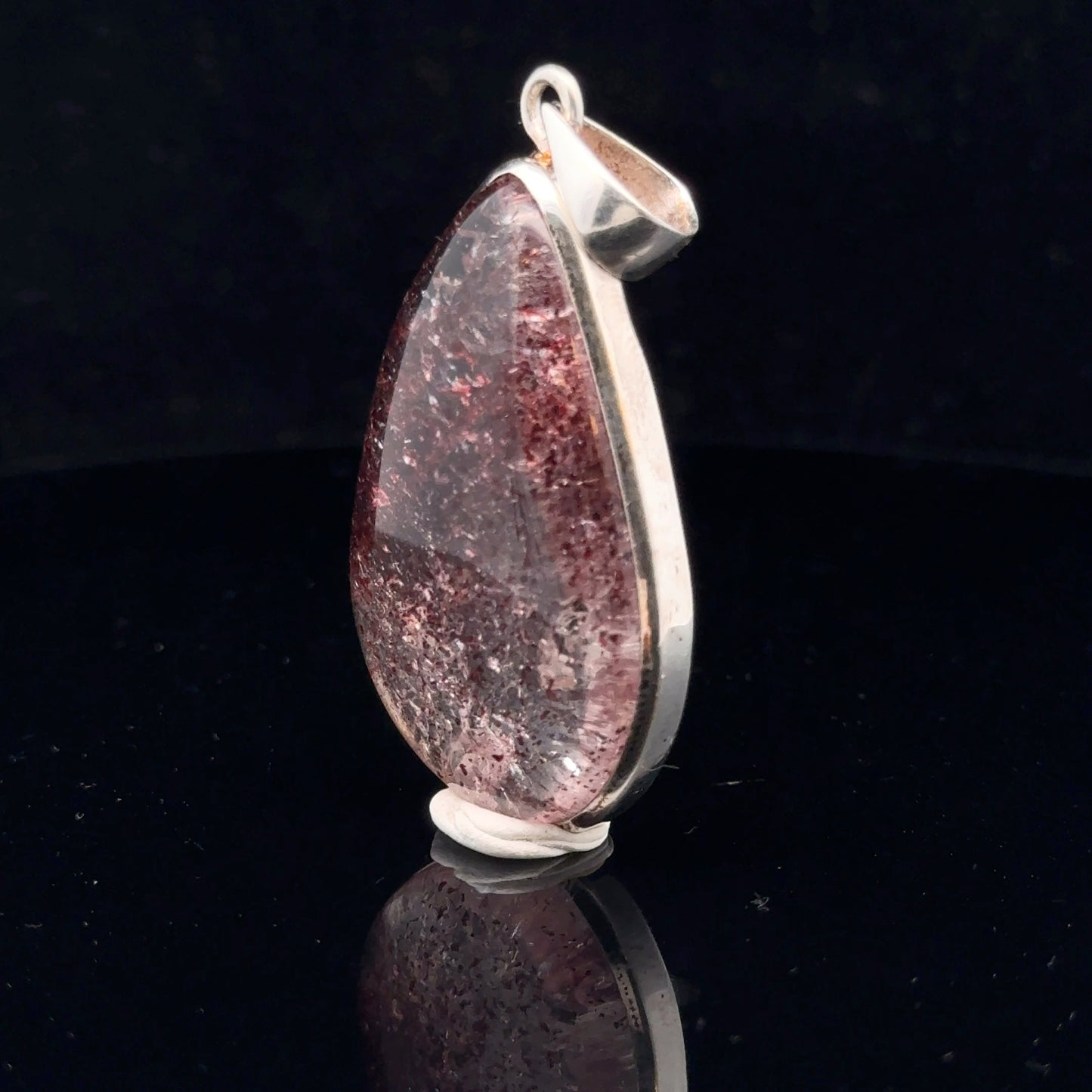 Quartz with Hematite Pendant Silver 925 50 mm