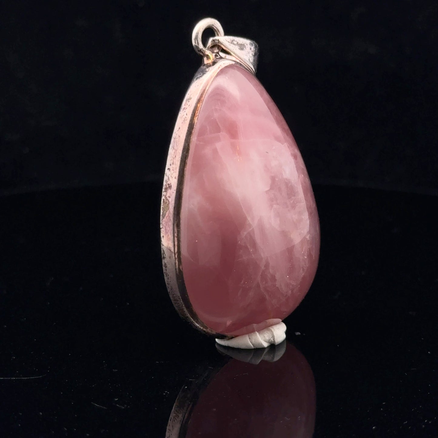 Rose Quartz Pendant Silver 925 55 mm