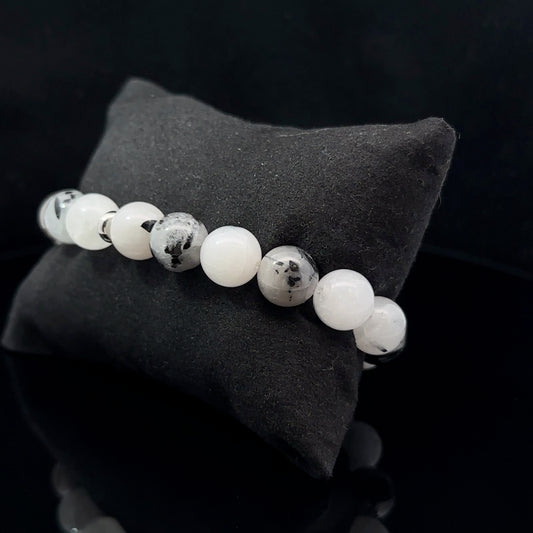 Браслет Кварц Турмалин 10мм 19бусин