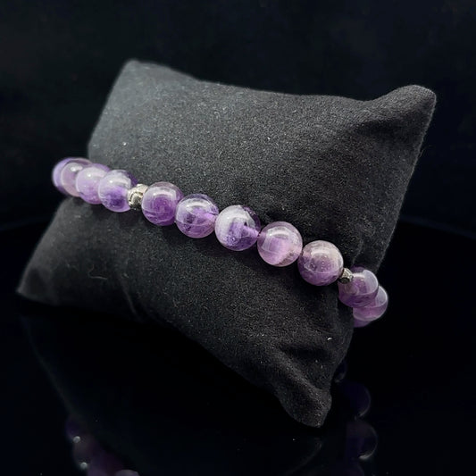Amethyst Bracelet – 10 mm, 19 Beads