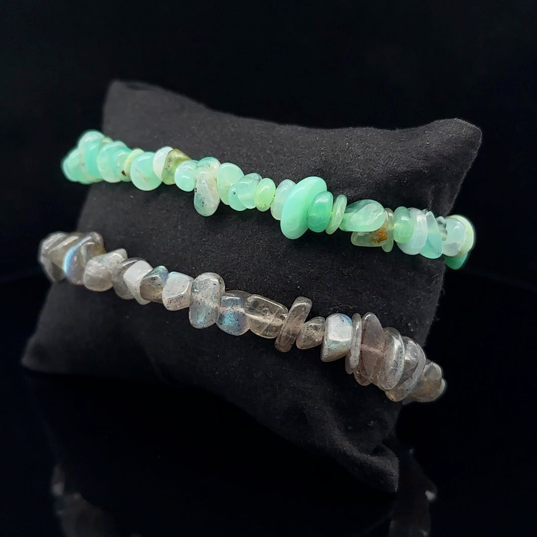 Bracelet Chrysoprase and Labradorite