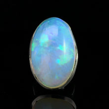 Загрузить изображение в средство просмотра галереи, Ethiopian opal ring silver 925 size 19.5 large natural opal 35x22mm 
