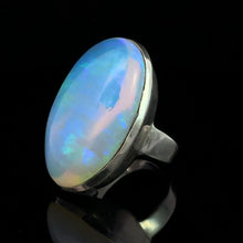 Загрузить изображение в средство просмотра галереи, Ethiopian opal ring silver 925 size 19.5 large natural opal 35x22mm 
