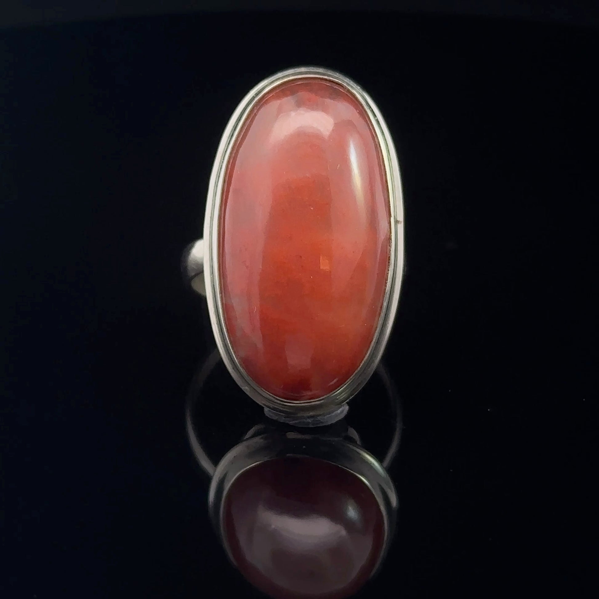 Carnelian Ring Silver 925 Size 16