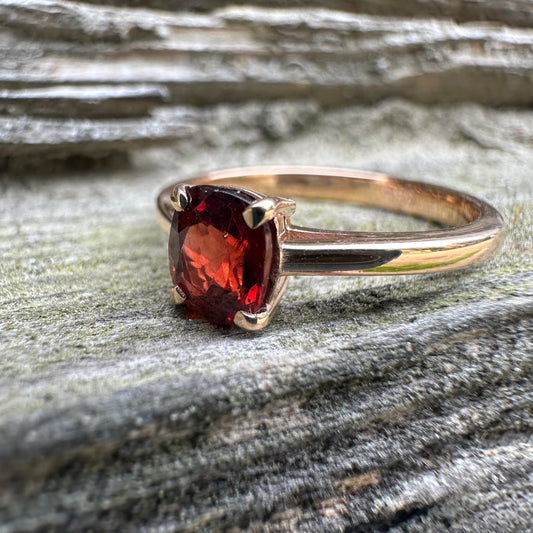 Garnet Ring Gold 585 1 ct