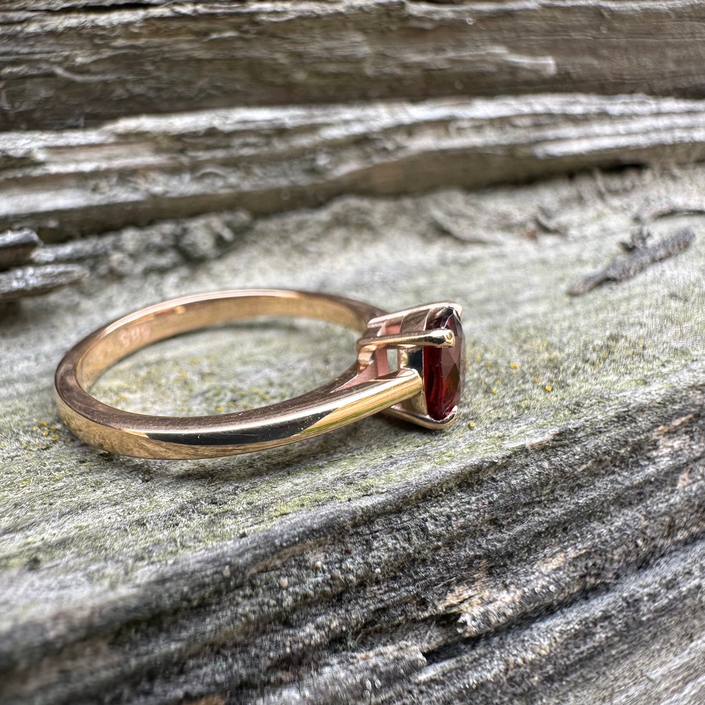 Garnet Ring Gold 585 1 ct