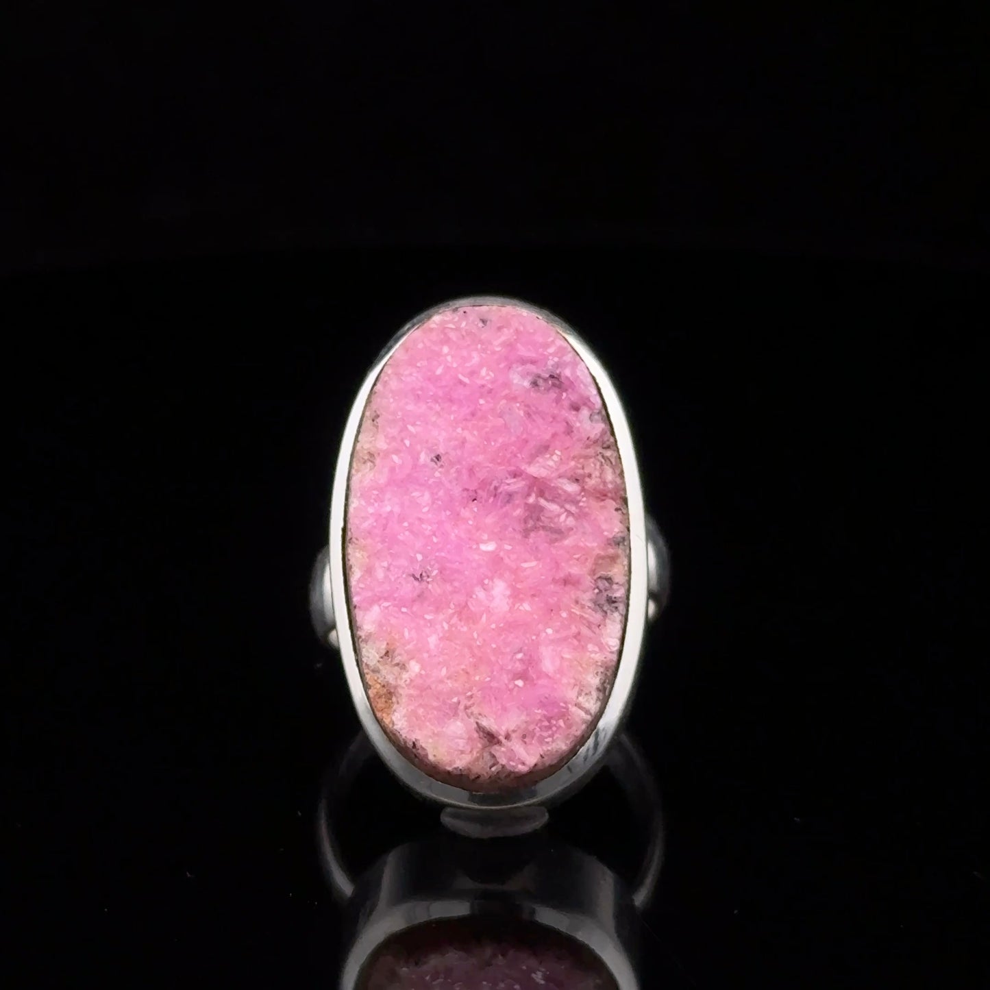 Cobalt Calcite Ring, size 18; 925 Sterling Silver
