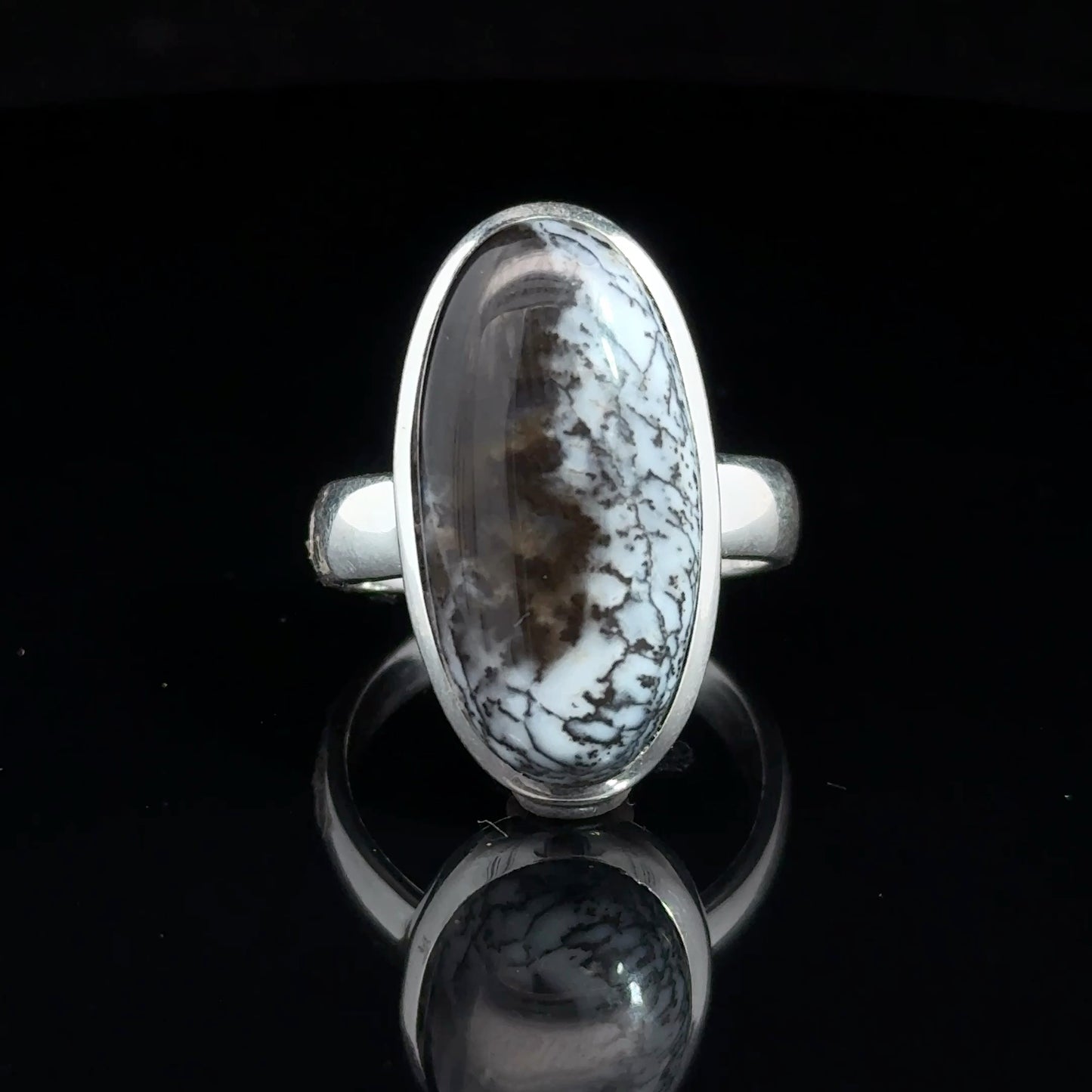 Merlenite Agate ring size 19.5; silver 925