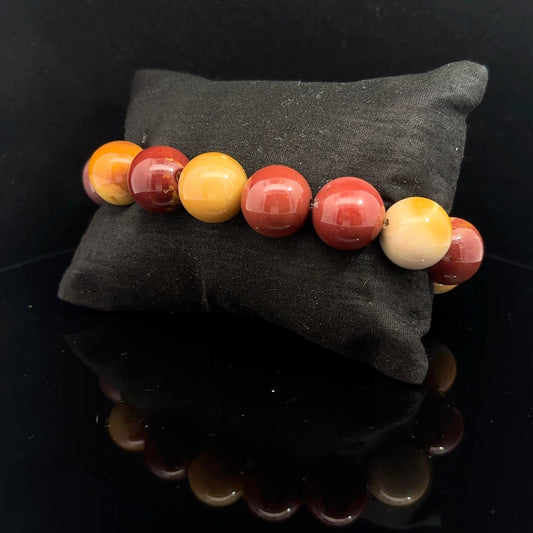Mookaite Jasper Bead Bracelet 12 mm 15 Beads