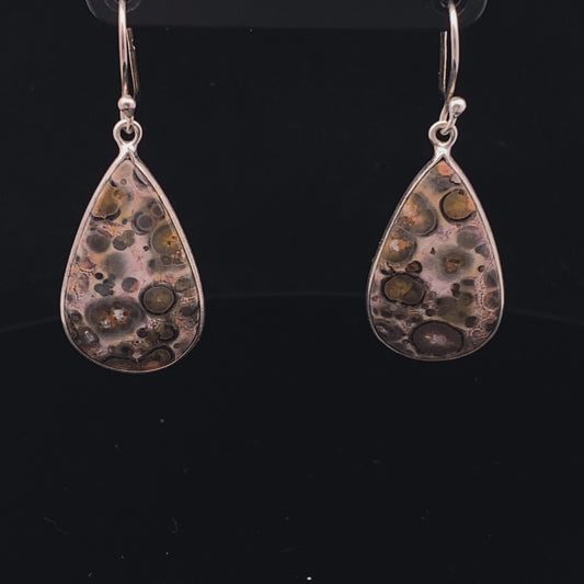 Leopard Jasper Earrings Silver 925