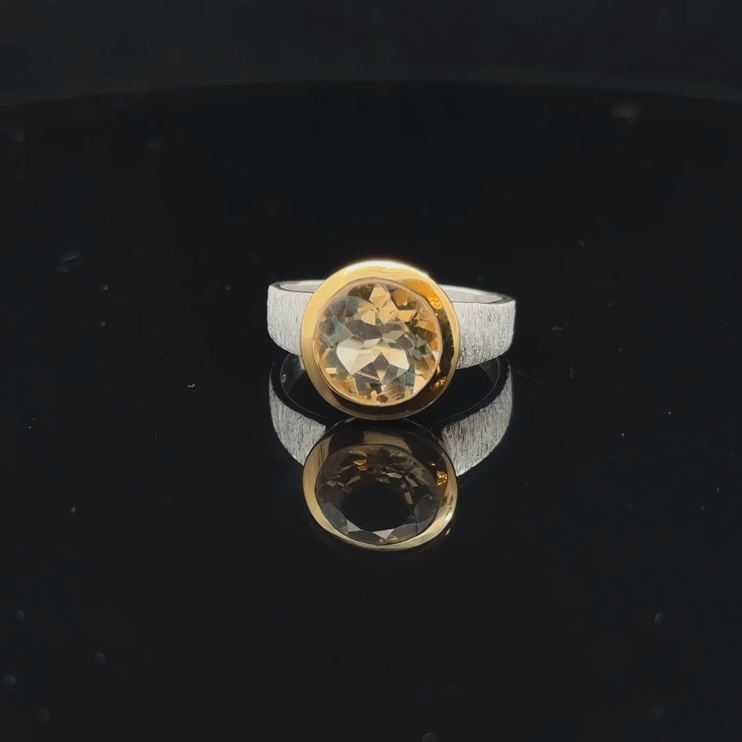 Кольцо Цитрин 20 размер ; серебро 925