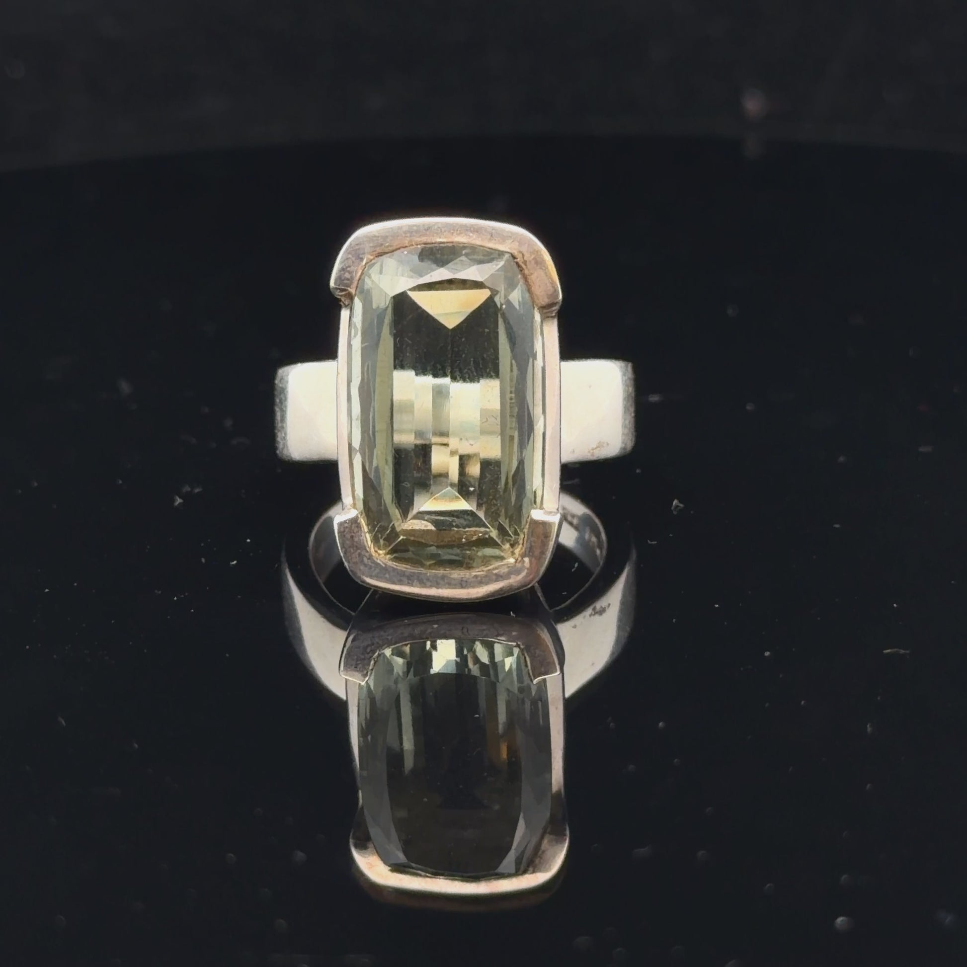 Prasiolite Ring Silver 925 Size 18.5 15.5 g