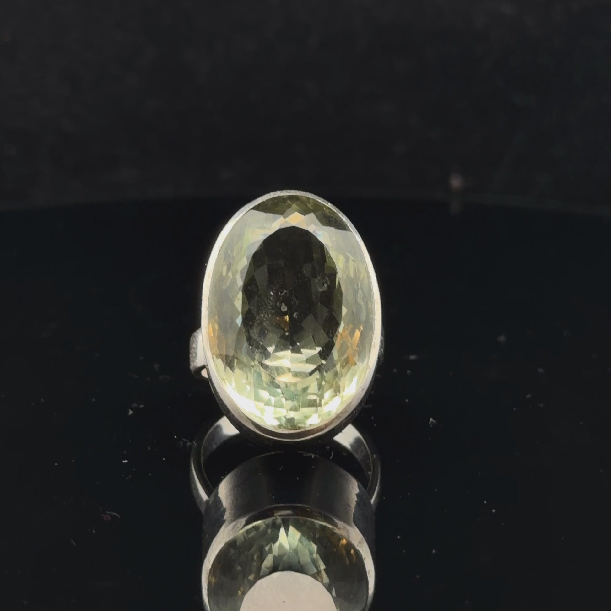 Prasiolite Ring Silver 924 Size 18 13 g