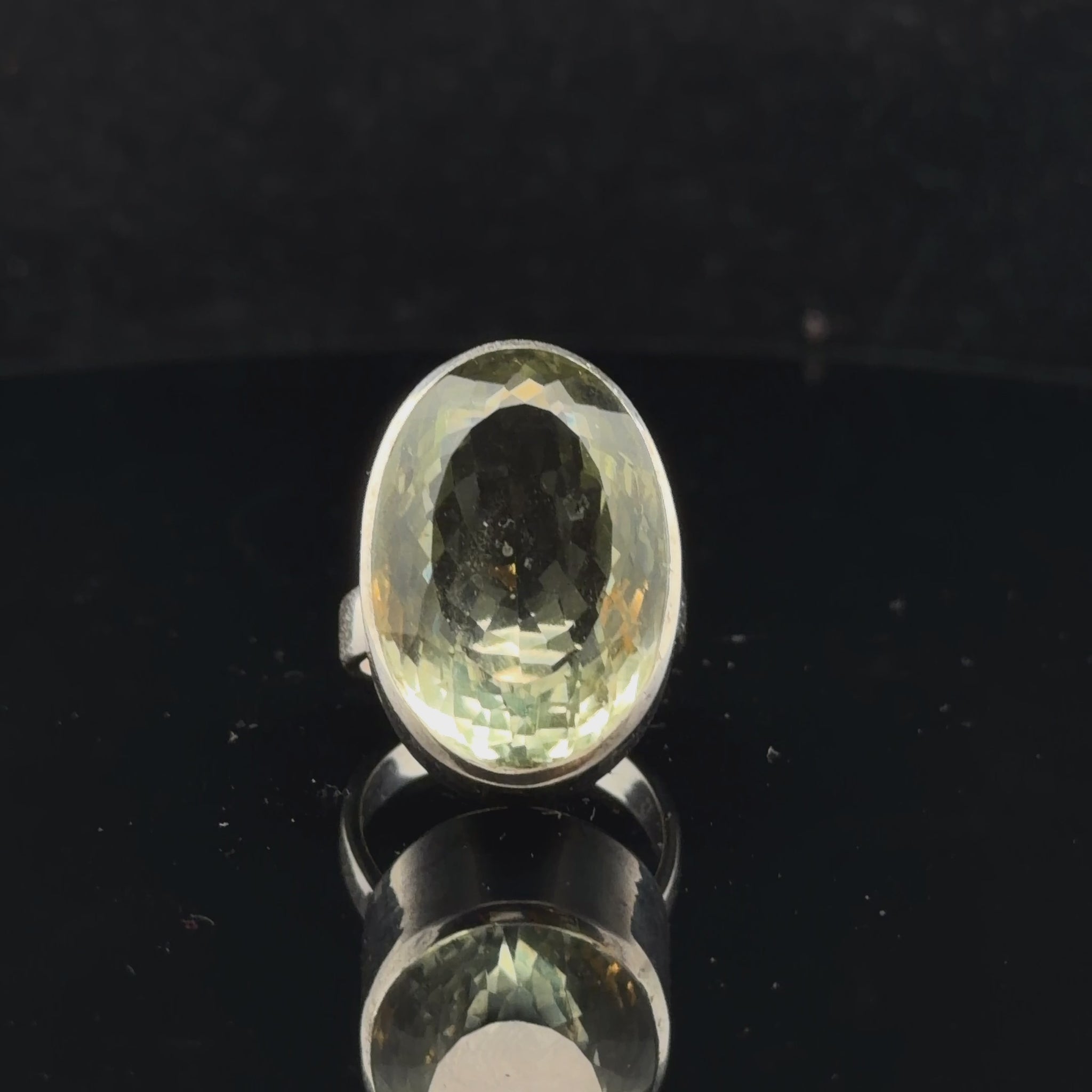 Prasiolite Ring Silver 924 Size 18 13 g