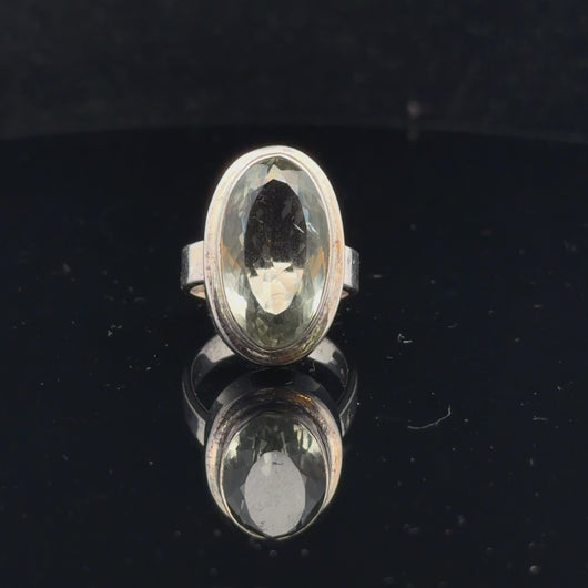 Prasiolite Ring Silver 925 Size 16.5