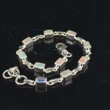 Load and play video in Gallery viewer, Ethiopian Opal Bracelet, 19 cm, Sterling Silver 925, 10 g
