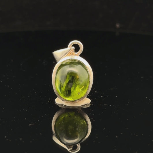 Peridot Pendant 25 mm 10×15 mm Silver 925