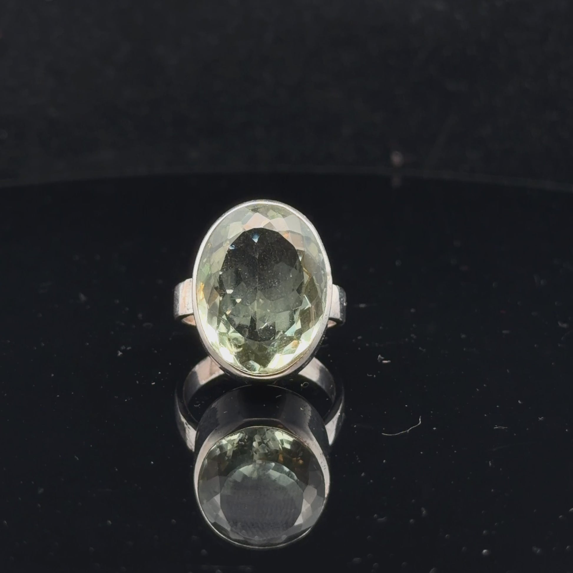 Prasiolite Ring Silver 925 Size 18.5 