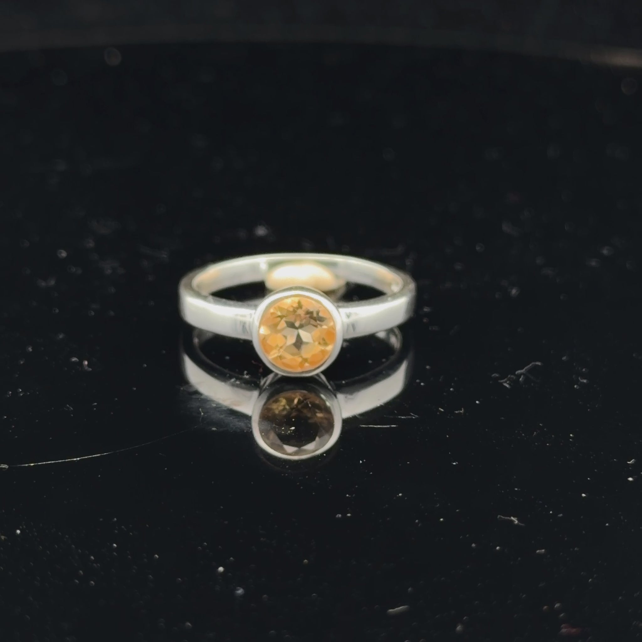 Citrine Ring Size 17 Sterling Silver 925