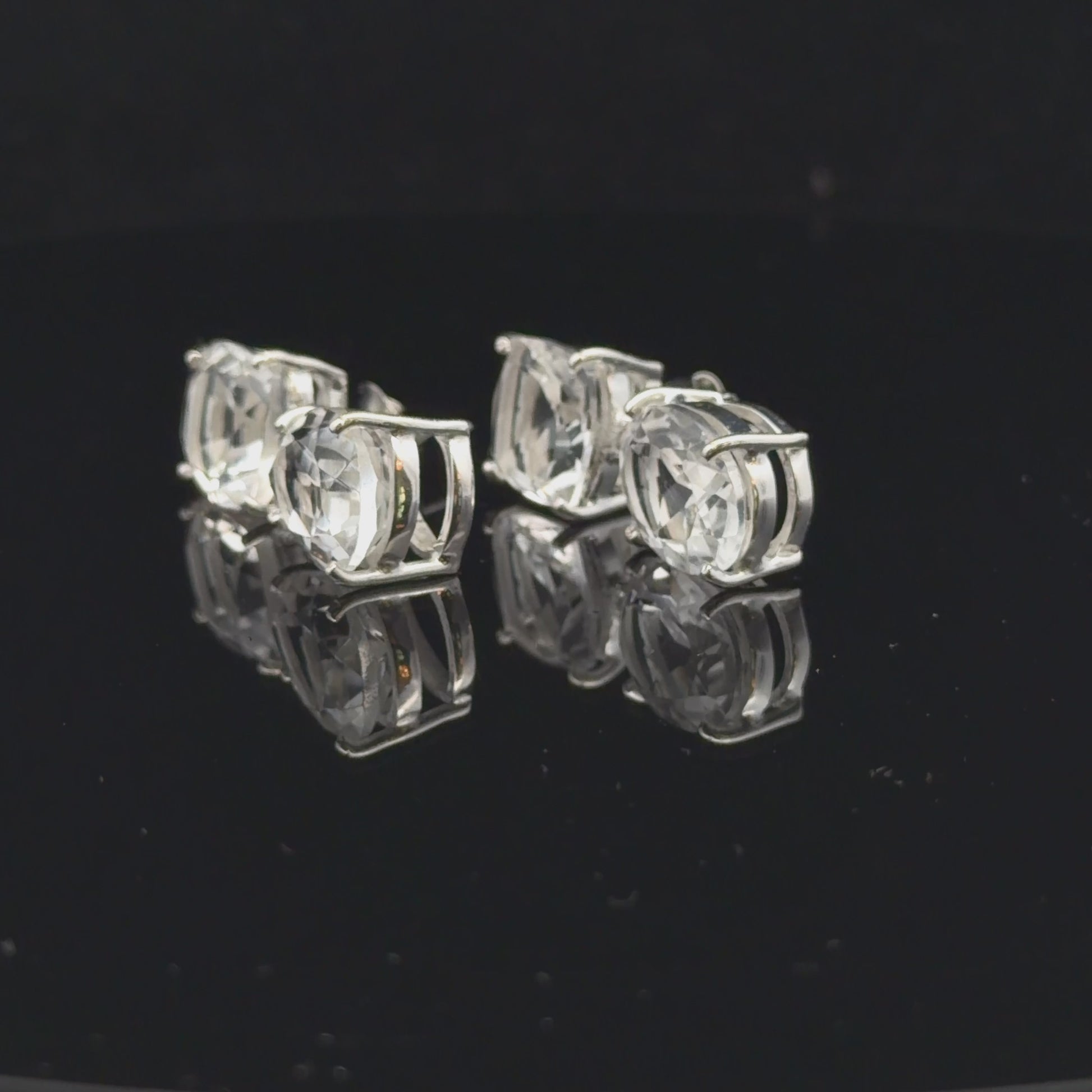 Quartz Stud Earrings 25 mm