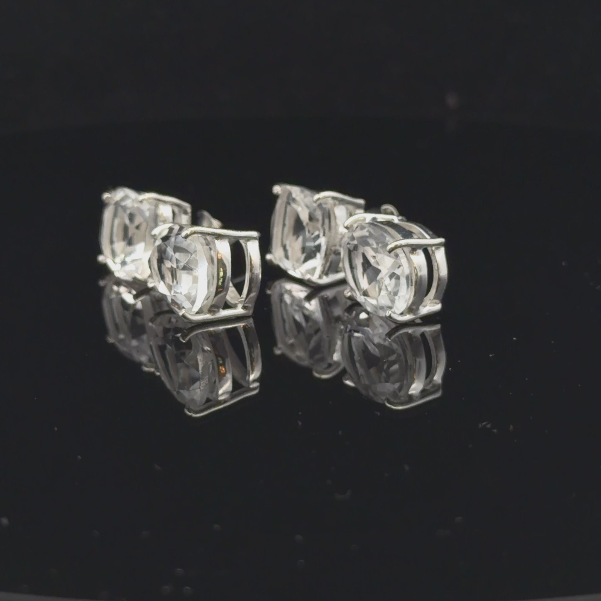 Quartz Stud Earrings 25 mm
