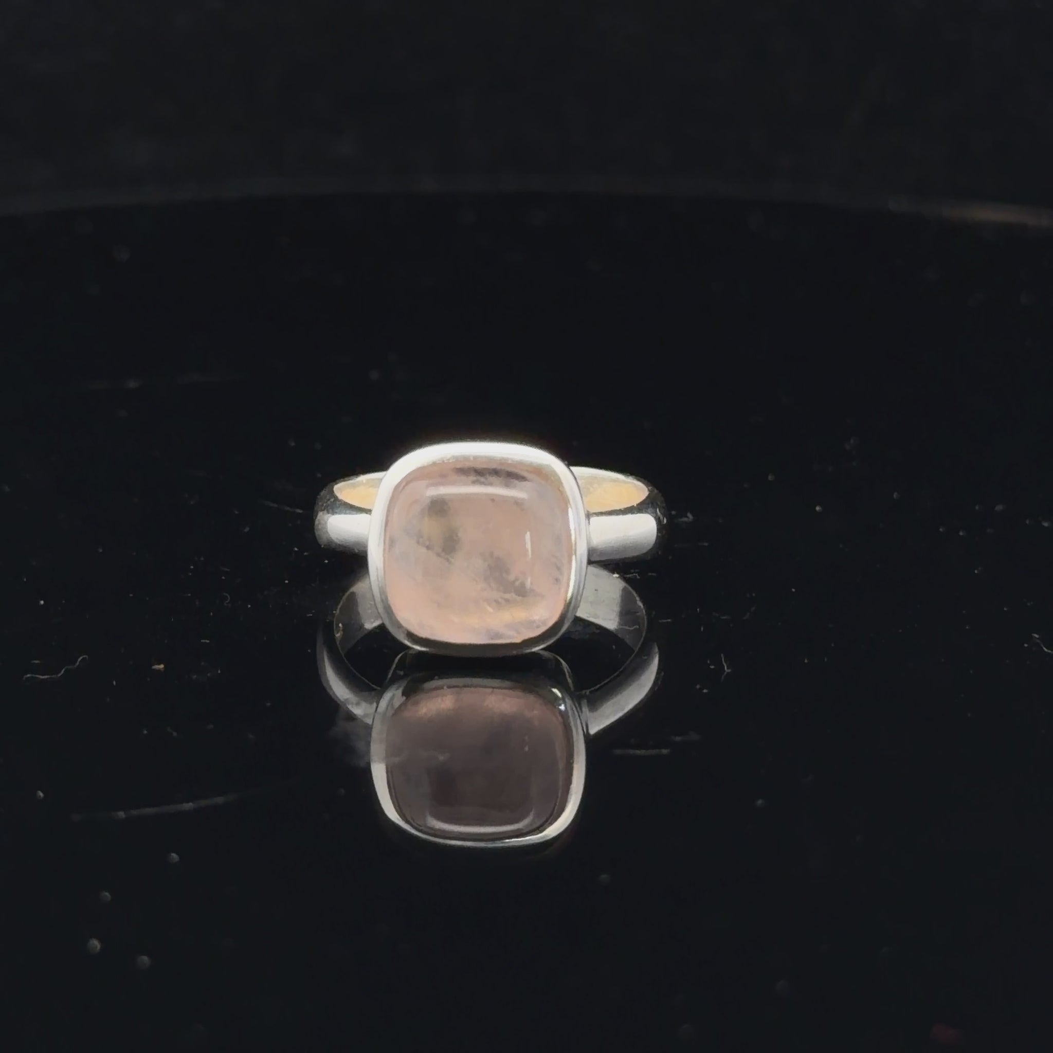 Rose Quartz Ring Silver 925 Size 17