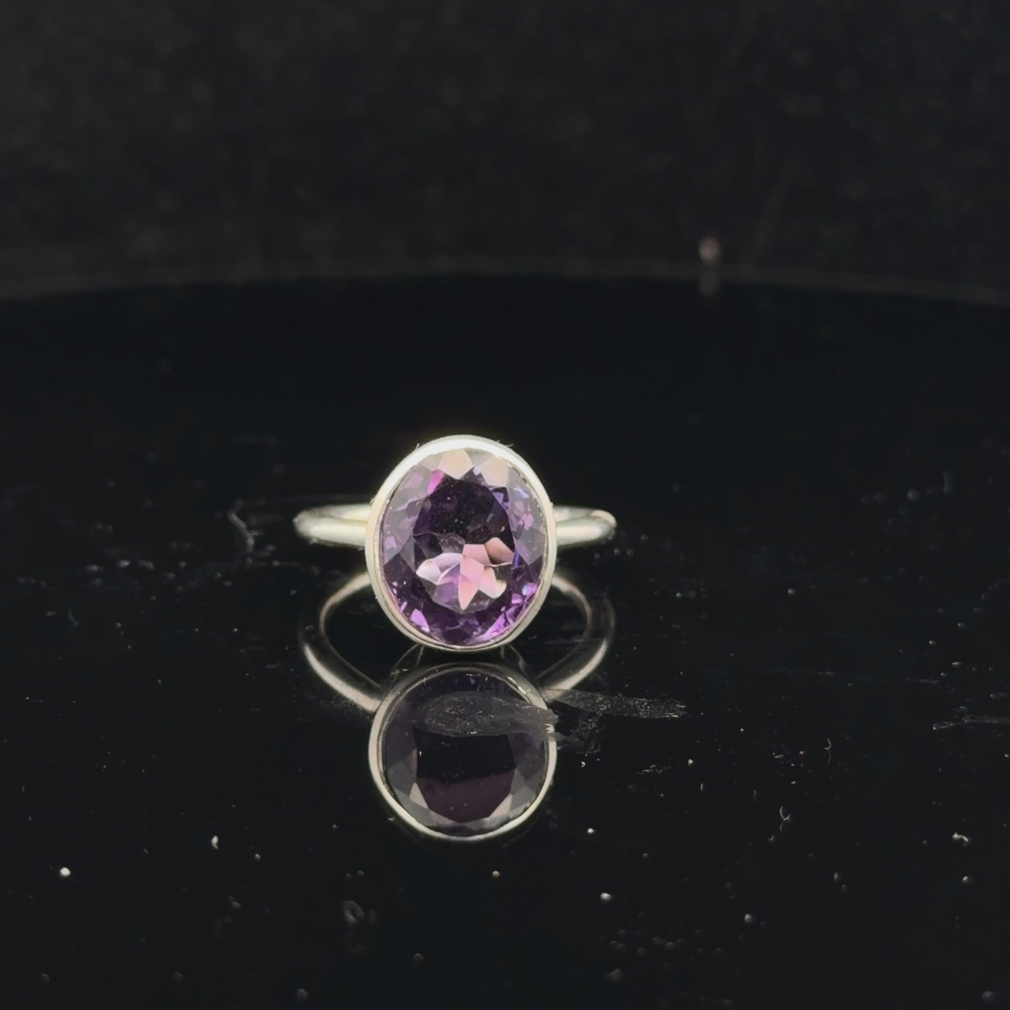 Amethyst Ring, Size 17.5, Sterling Silver 925, 5 g