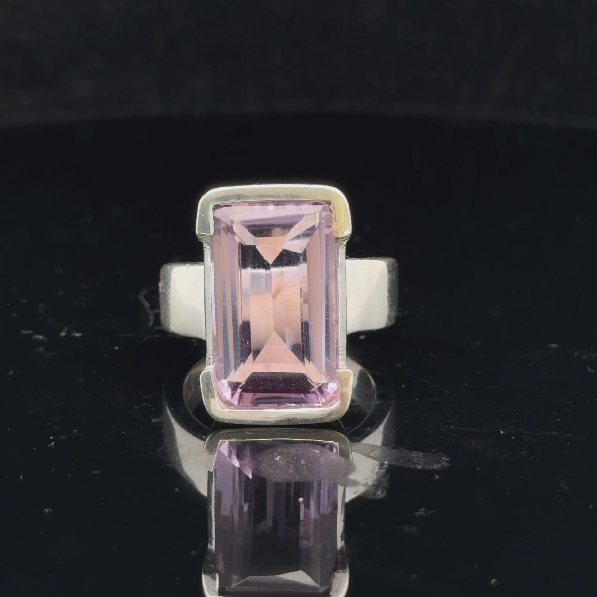 Amethyst Ring, Size 18, Sterling Silver 925, 14 g
