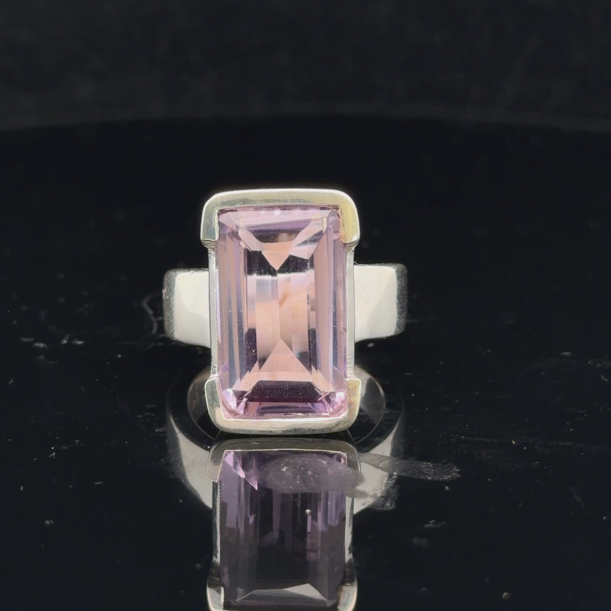 Amethyst Ring, Size 18, Sterling Silver 925, 14 g