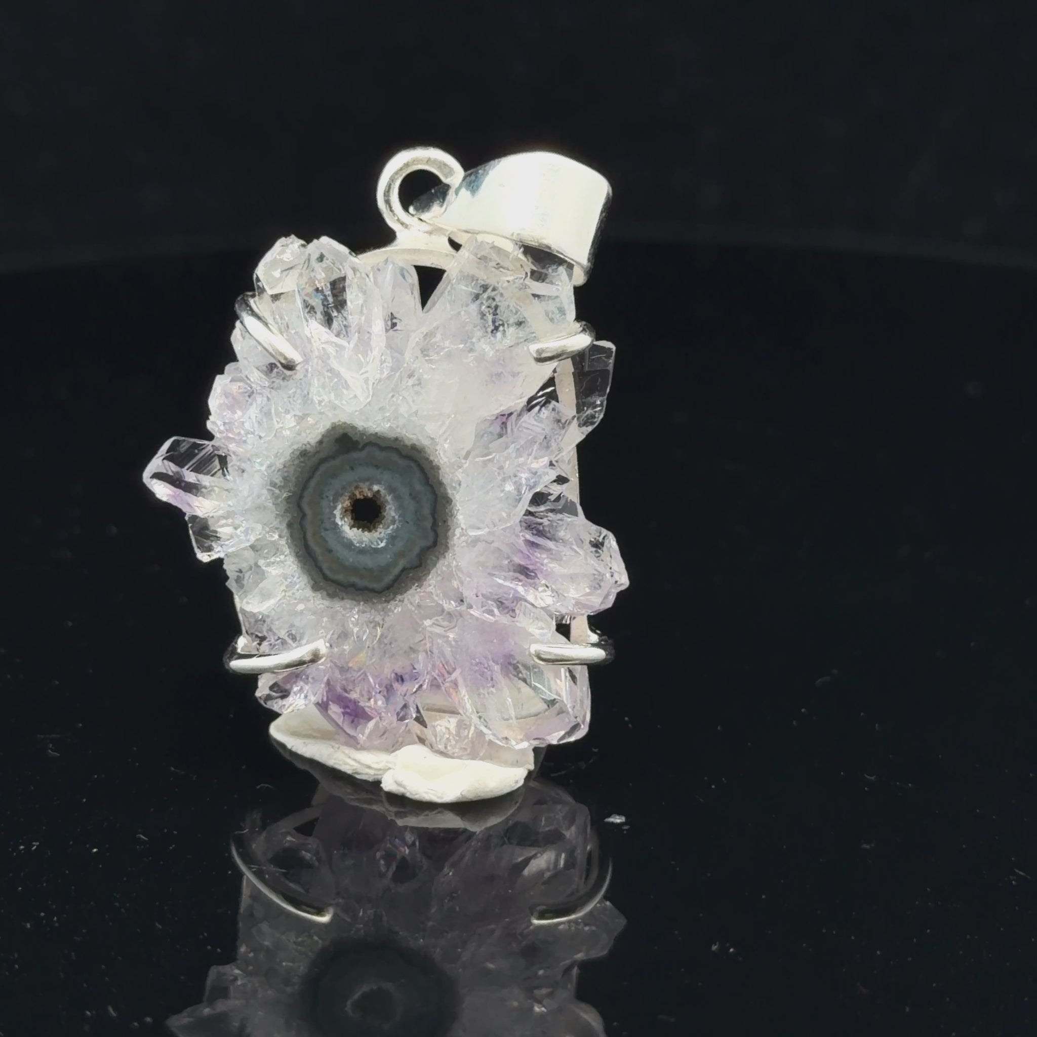 Amethyst Pendant Silver 925 4 cm
