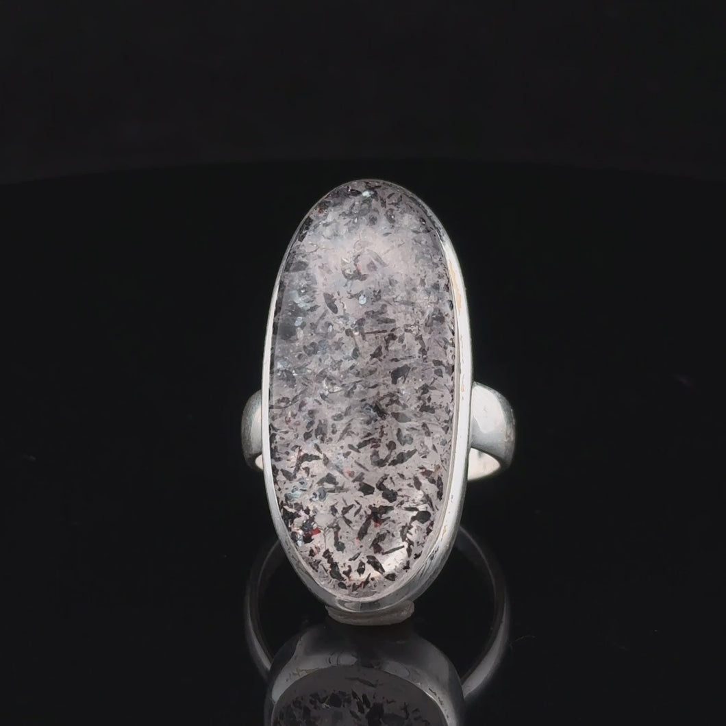 Кварц с включениями 17,5 размер  11,5 гр  30 мм на 11 мм ; серебро 925