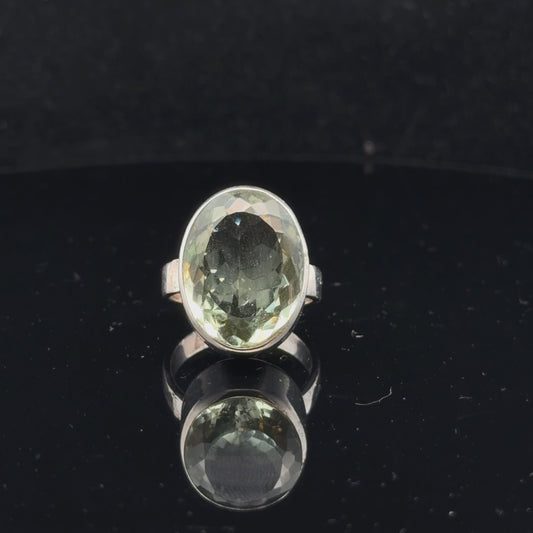 Prasiolite Ring Silver 925 Size 18