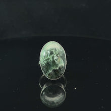 Load and play video in Gallery viewer, Seraphinite ring, 5.5 g, stone 15 x 25 mm, size 15.5; 925 sterling silver
