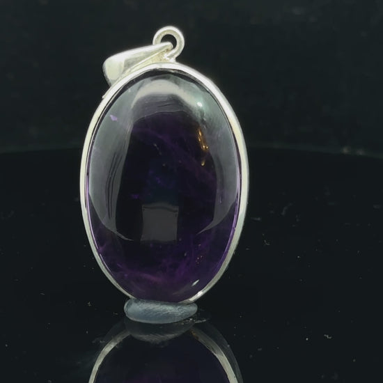 Amethyst Pendant Silver 925 – 18.5 g, 25 × 45 mm