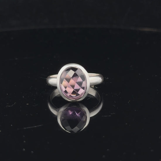 Amethyst Ring Silver 925 Size 17.5
