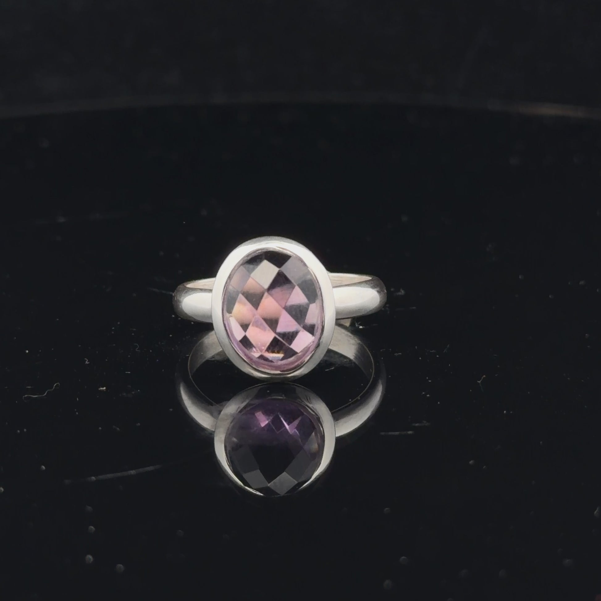 Amethyst Ring Silver 925 Size 17.5
