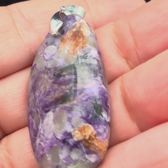 Charoite Pendant 10×22×50 mm