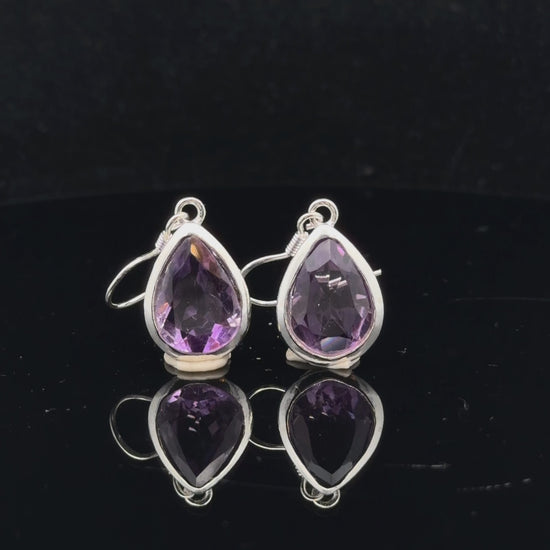 Amethyst Earrings 3 cm 10×15 mm