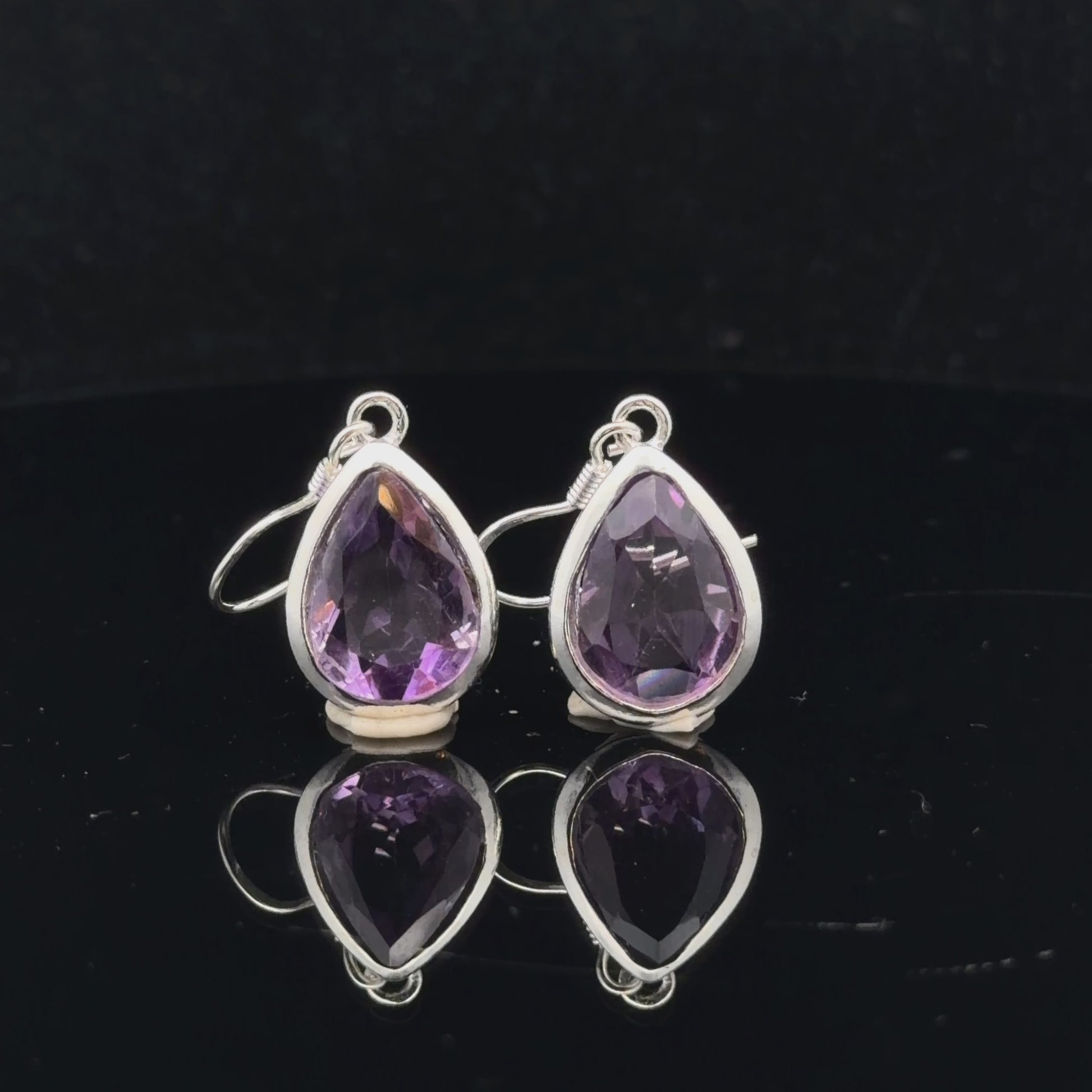 Amethyst Earrings 3 cm 10×15 mm