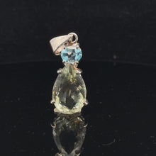 Загружайте и воспроизводите видео в средстве просмотра галереи Pendant Prasiolite, topaz 4 cm, sterling silver 925
