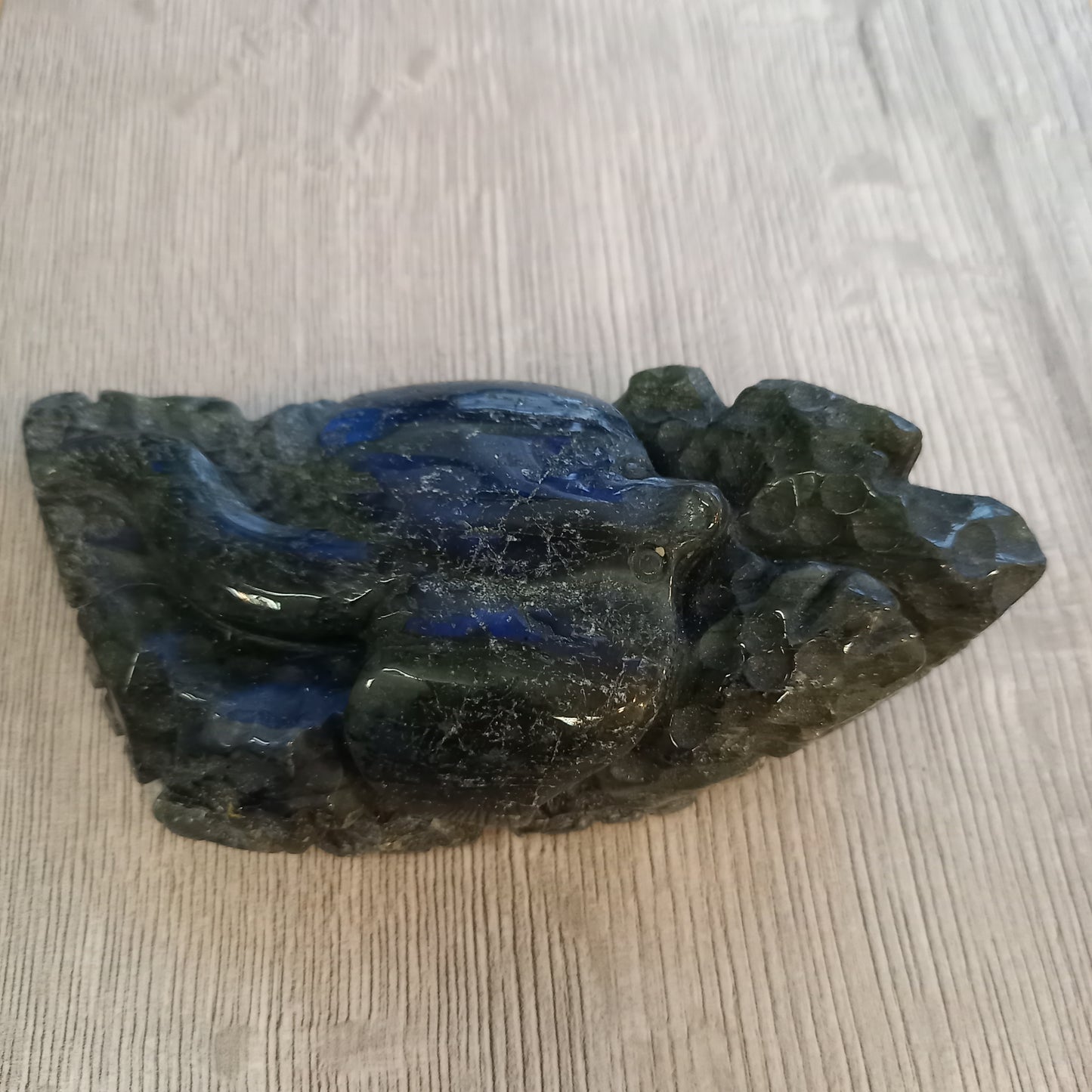 Slīpēts labradorīts 350g, 13×6cm