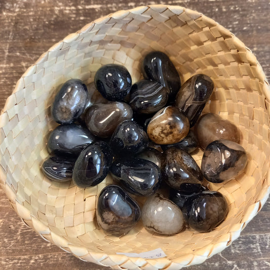 Black Agate Processed Mineral 18-22 g 2.5 x 3 cm Stone