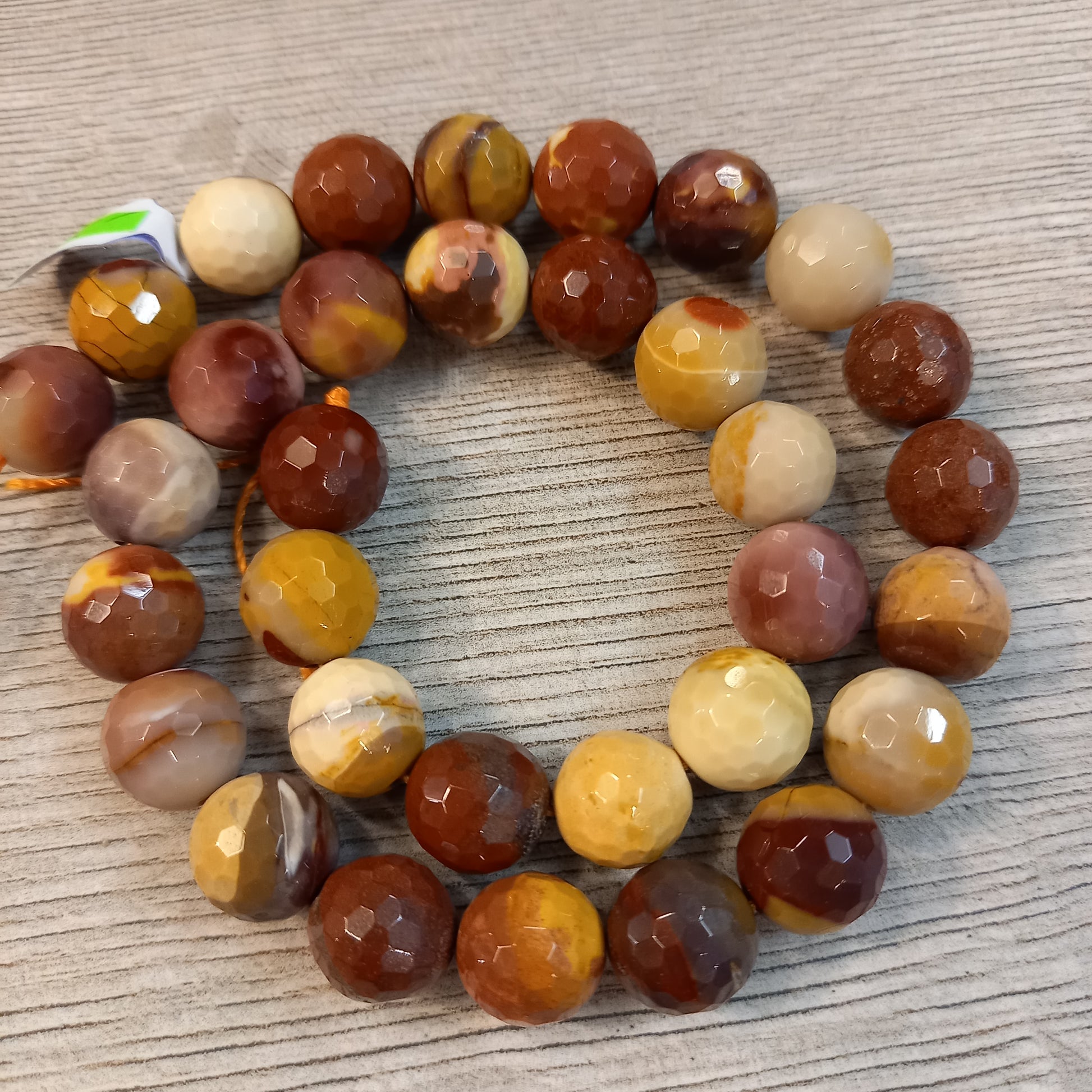 Faceted jasper beads mukaite 12mm 33pcs