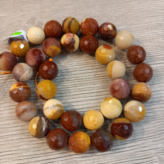 Faceted jasper beads mukaite 12mm 33pcs