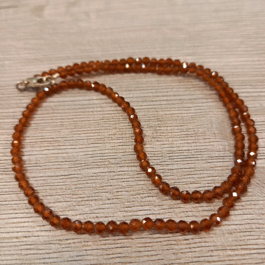 Ожерелье из спессартита, бусины 3 мм, 45 см